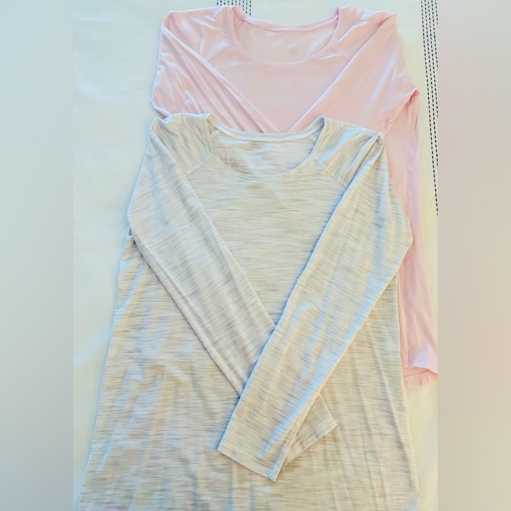 Lululemon Love Long-Sleeve Shirts Vitapink+Heathered Core Ultra Light Grey Sz 6